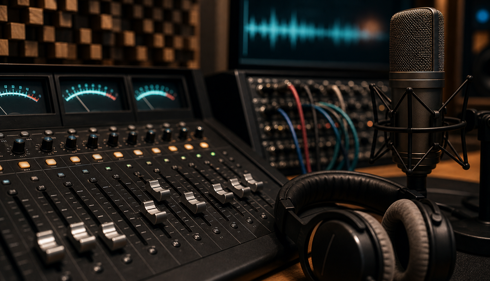 Dettaglio della postazione audio per podcast